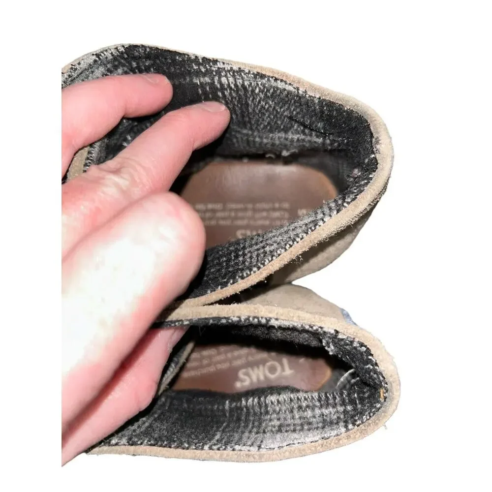 Toms Desert Wedge Booties Women’s Size 7.5 Brown Suede‎